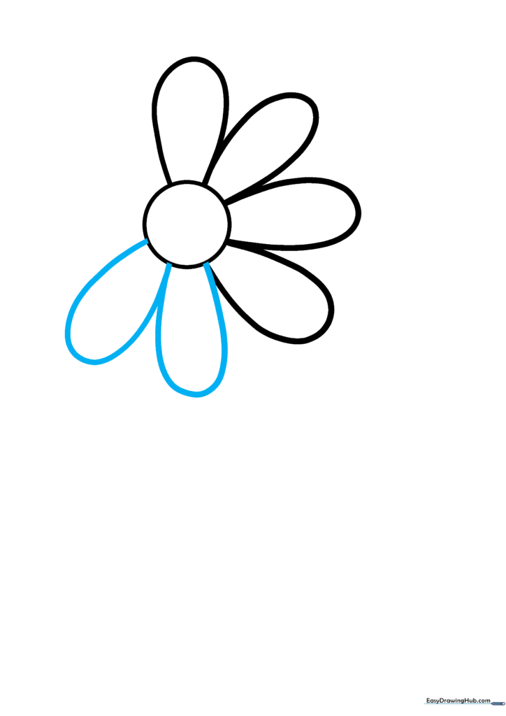 Six petals now surrounding the central circle.