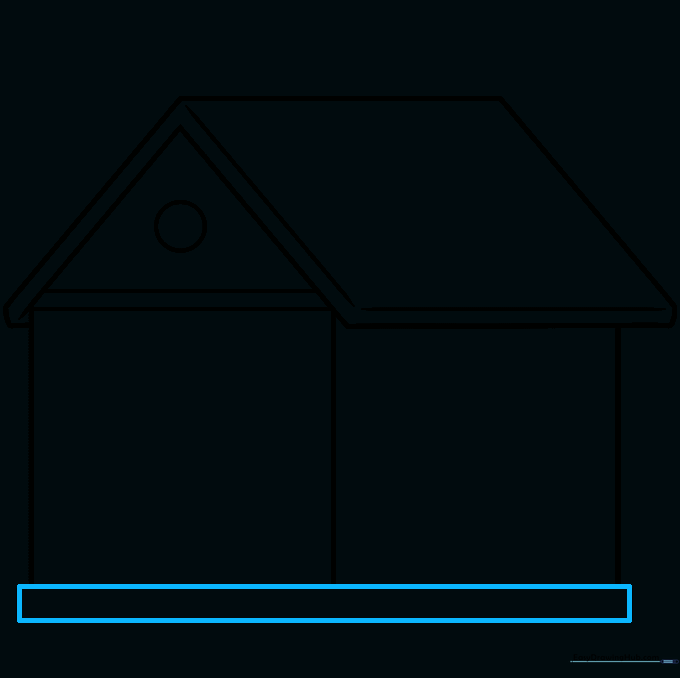 Adding a rectangular foundation at the base of the house walls.