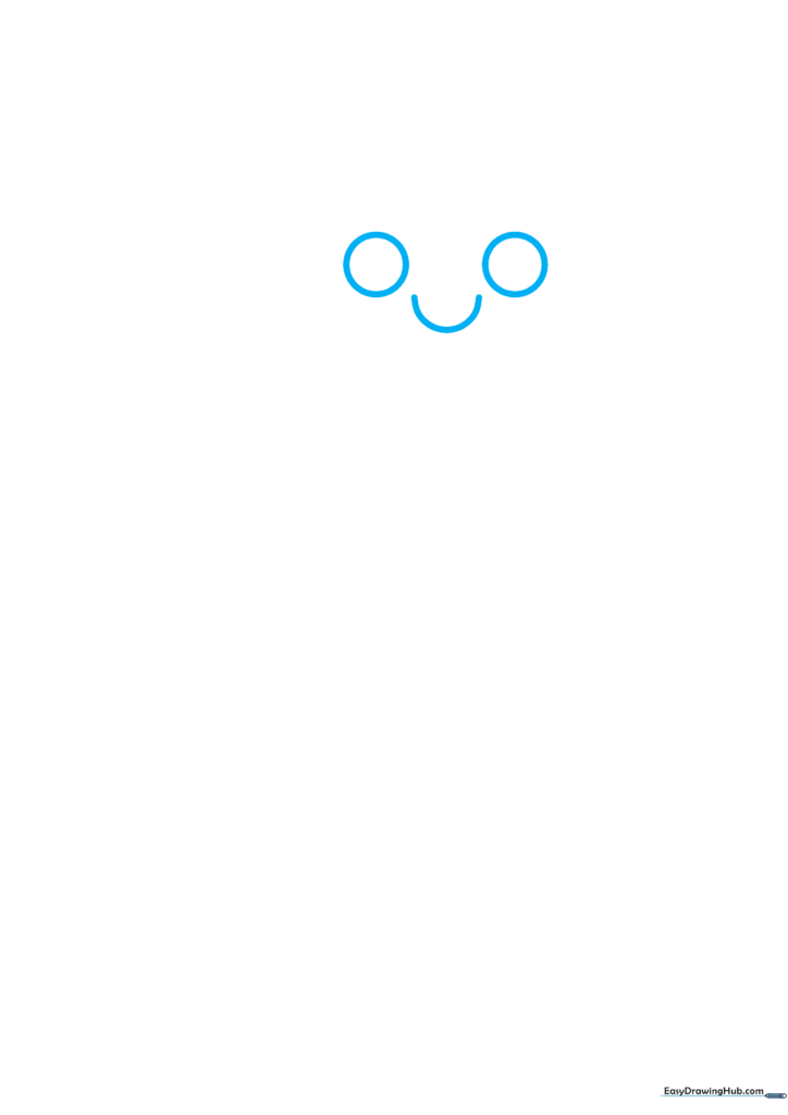 Line drawing of a robot face showing two circular eyes and a U-shaped mouth on a white background.