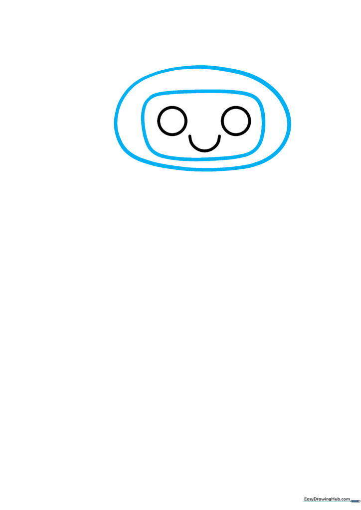 Robot head outline showing a rounded rectangle inside an oval shape.