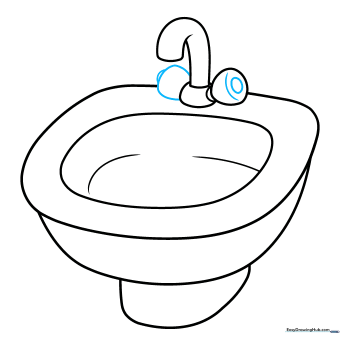 Adding a second handle and oval decorative details to the sink hardware.