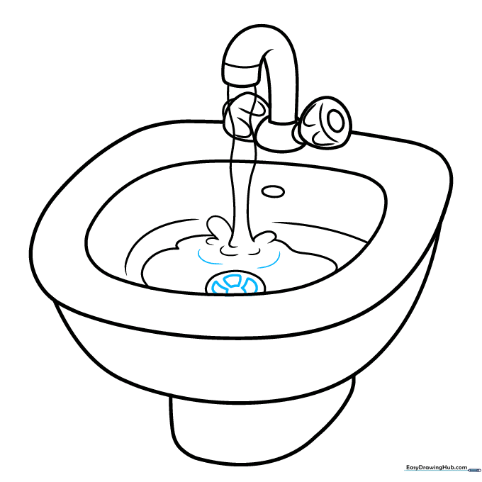 Adding grate details to the drain and final ripple lines in the water.