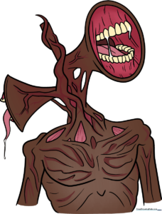 Full-color illustration of the finished Siren Head character design.