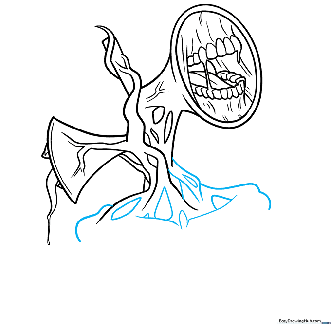 Adding collarbone details and additional organic shapes to the neck area.