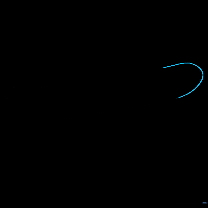 The back end of the skateboard deck modified with a matching upward curve.