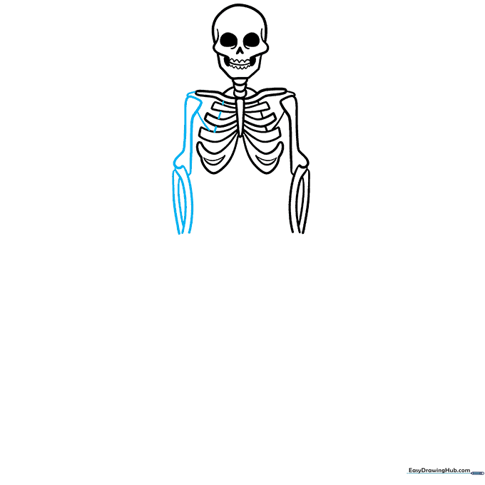 Completing the second arm to create a symmetrical skeleton frame.