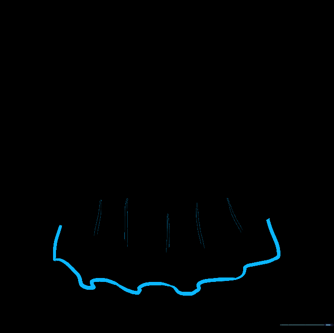 A third, final tier added to the bottom of the skirt.