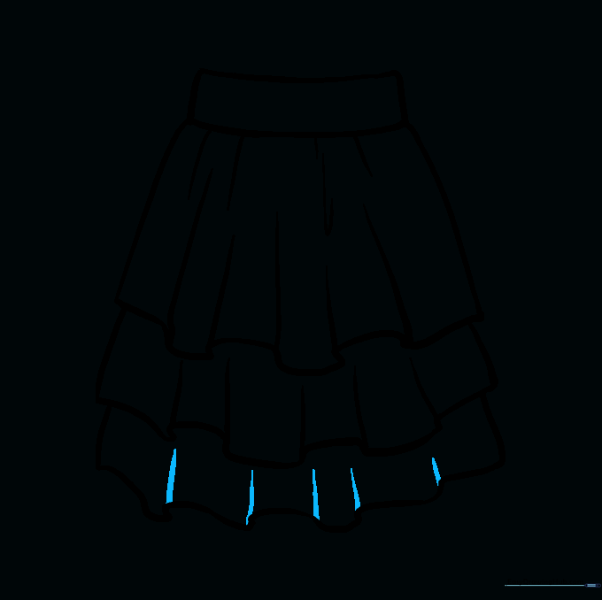 Final crease lines added to the bottom tier of the skirt.