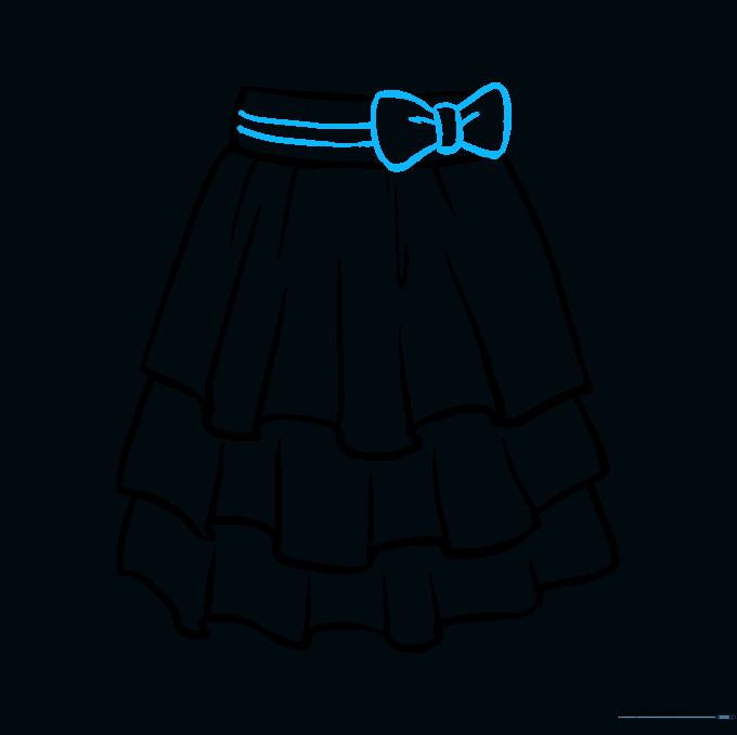 A decorative bow added to the waistband of the skirt.
