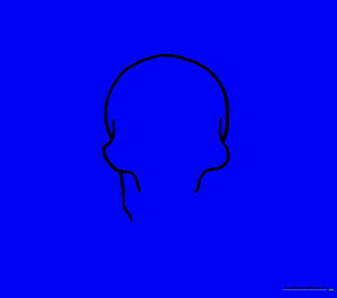 Mirroring the chin line to complete the lower jaw shape.