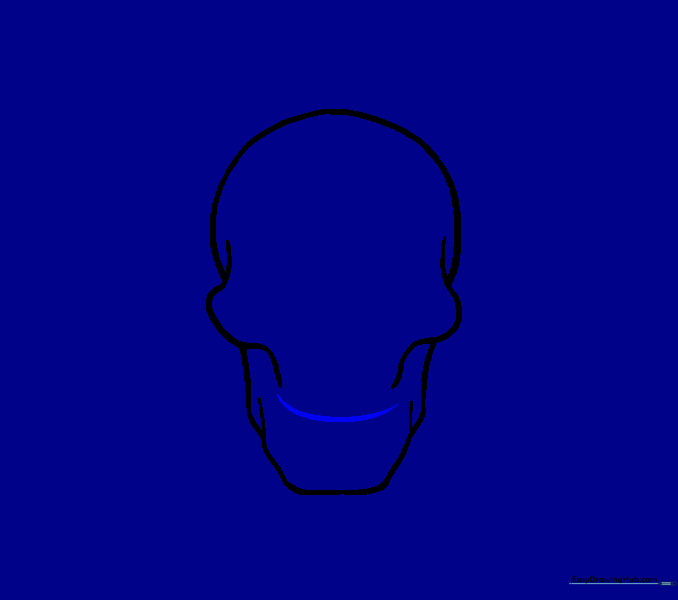 Adding a horizontal curved line for the mouth.