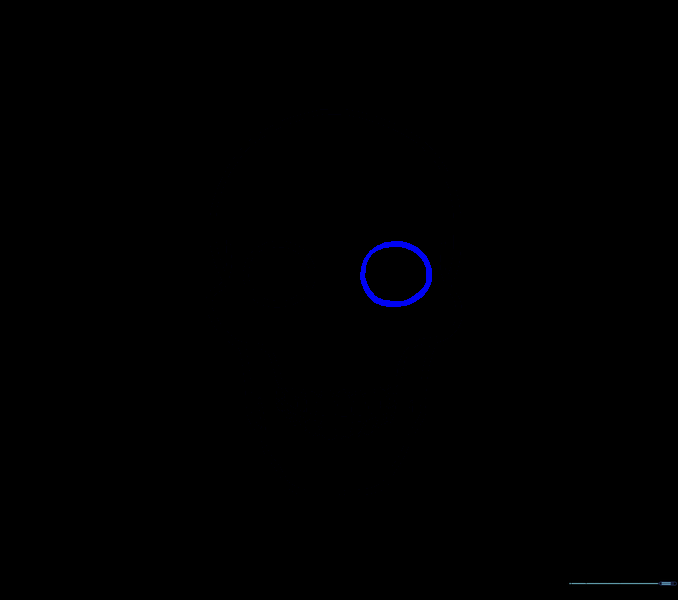 Drawing the second eye socket to complete the pair.