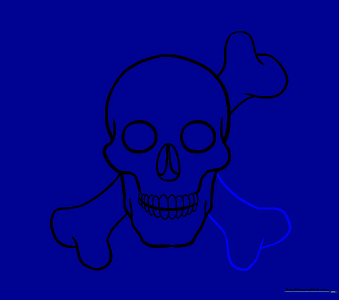 Drawing the second bone extending from the bottom right.