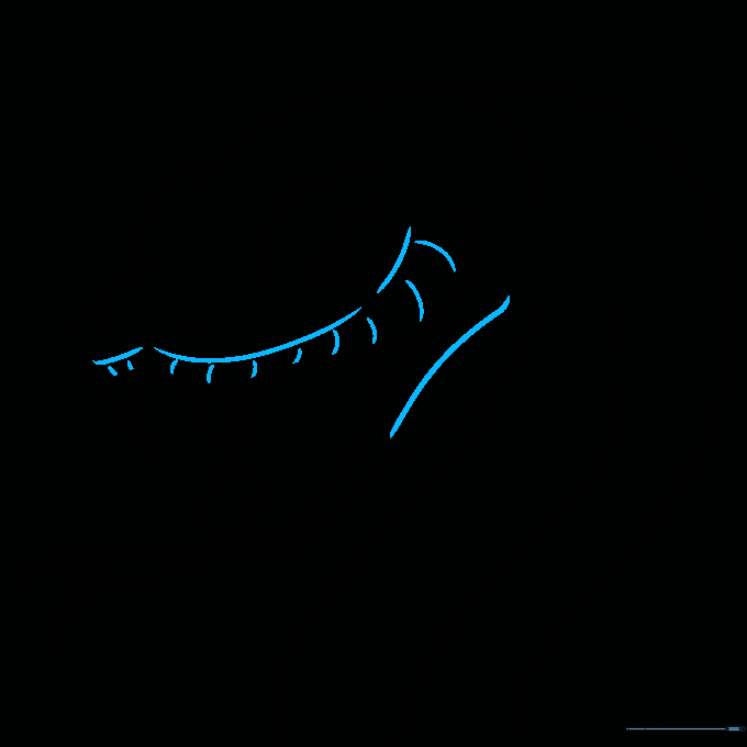 Adding small, curved scale details along the snake's jawline.