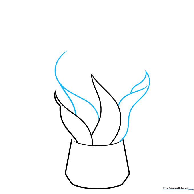 Adding additional overlapping leaf shapes to the plant cluster.