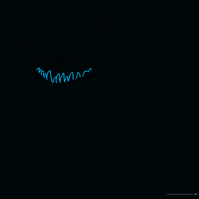 Lower row of wolf teeth added to the jawline.