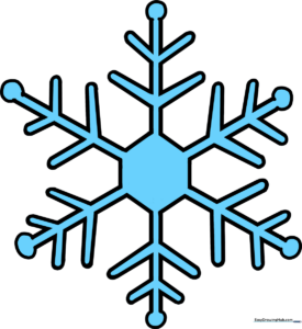 A beautiful, intricate blue snowflake illustration.