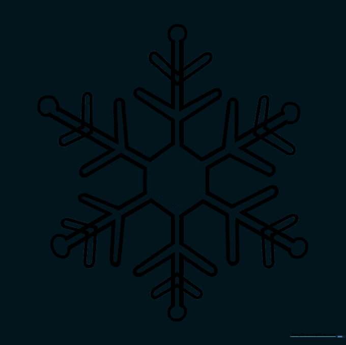 The finished line art of the snowflake with all guide lines removed.