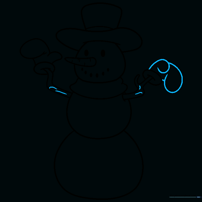 Adding the second mitten and texturing the stick arms.