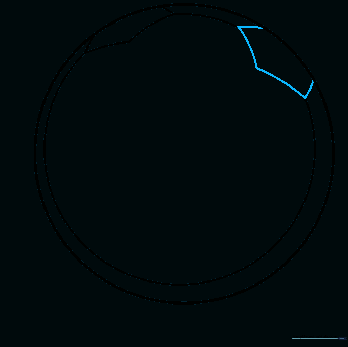 A second pentagon panel added to the soccer ball, showing the spacing for the seams.