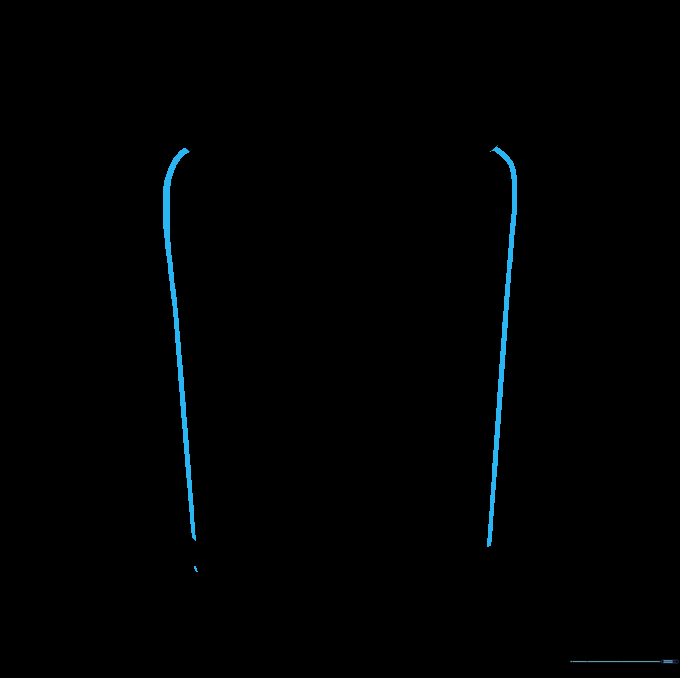 A pencil sketch showing the vertical sides of the soda can extending downward.