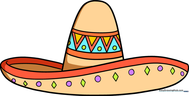 A colorful, finished sombrero illustration displayed as a featured art project.