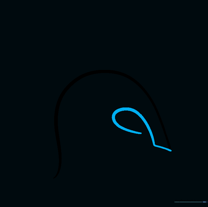 A short line and a spiral shape added to the helmet dome to represent the eye slit and nose guard.