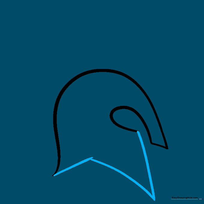 Triangular curved sections added to the base of the helmet to form the neck guard.