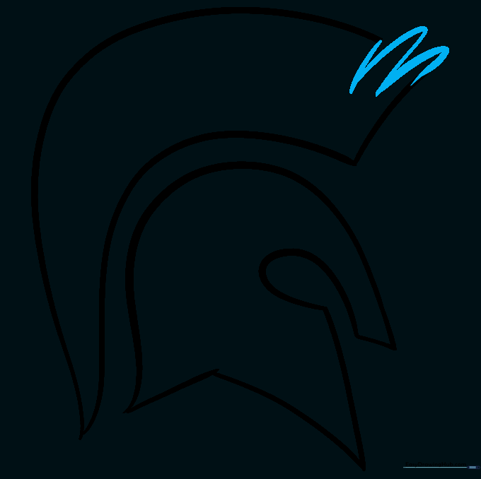 Small U-shaped lines added to the top of the crest to create a textured bristle effect.