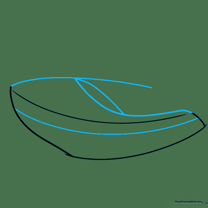 Adding the deck and cockpit lines to the boat hull sketch.