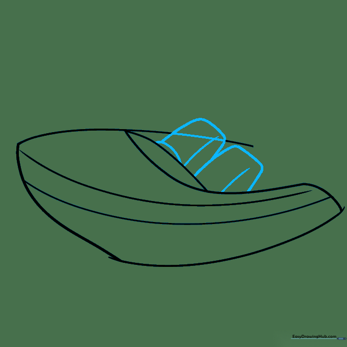 Drawing two simple seats inside the cockpit area.