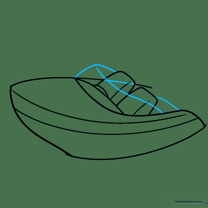 Adding a curved windshield to the front of the boat cockpit.
