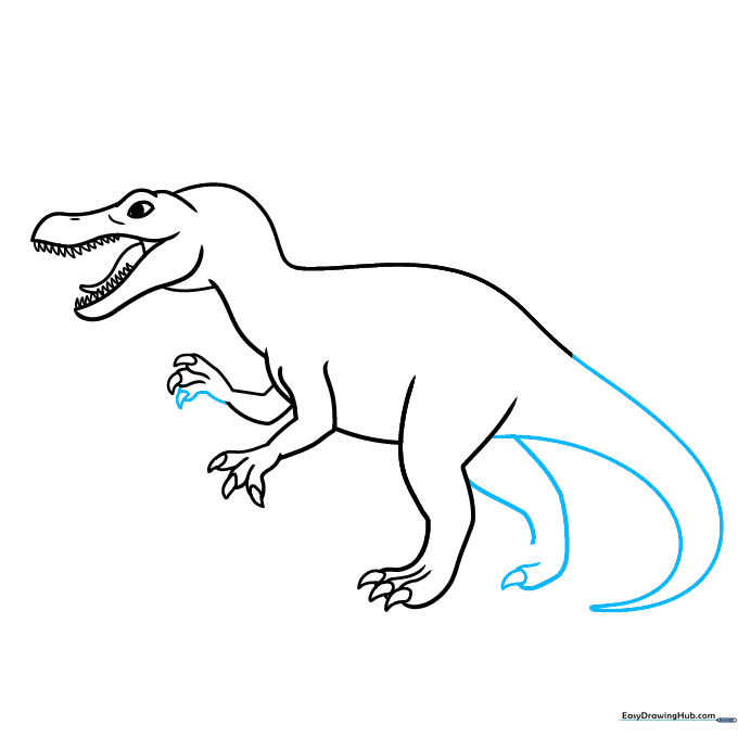 Adding the tail and the second rear leg to the drawing.