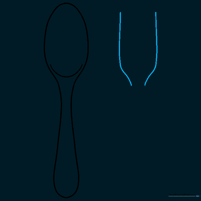 Two vertical lines representing the start of a fork head.