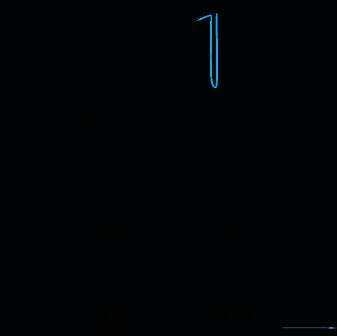 The top of the fork being shaped into a tine with a small U-cut.