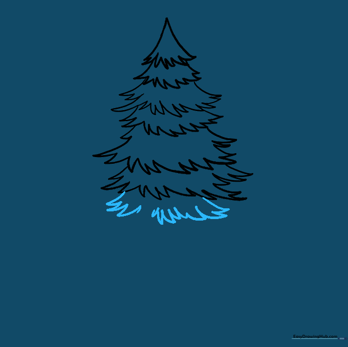 Drawing a slightly smaller branch layer to taper the tree base.