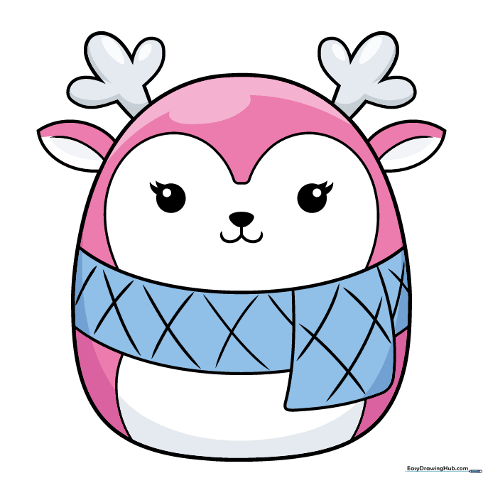 Finished, colored drawing of a cute Squishmallow character.