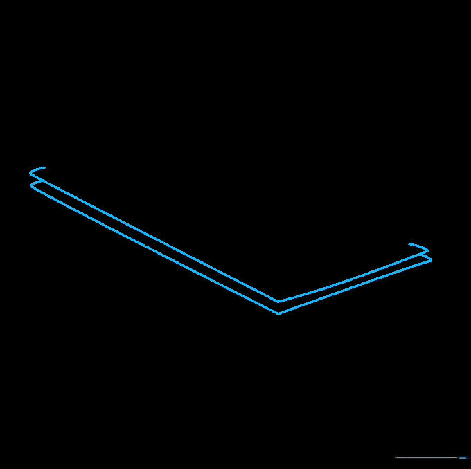 Adding thickness to the stack by drawing parallel lines beneath the first rectangle.