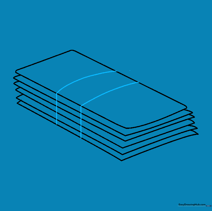 Adding a band across the middle of the stack of money.