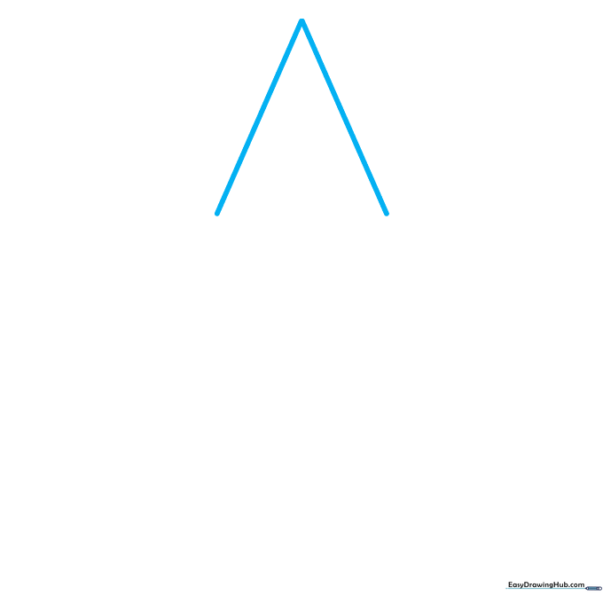 Pencil sketch showing an inverted V shape forming the top point of a star.