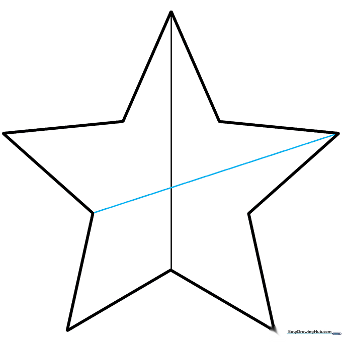 Pencil sketch showing additional internal lines connecting points to the center.