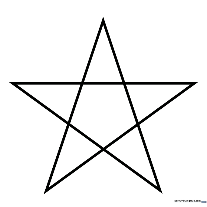 The internal lines have been erased, leaving a clean, crisp five-pointed star outline.