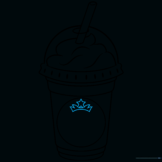 Drawing the detailed crown of the mermaid logo inside the circle.