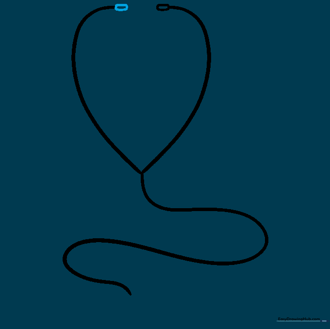 Two rounded rectangles attached to the ends of the stethoscope headset.
