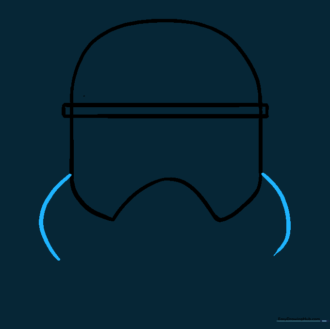 Adding curved side lines to begin the respirator section.