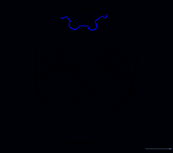 Adding a smaller, nested geometric pattern on the forehead.