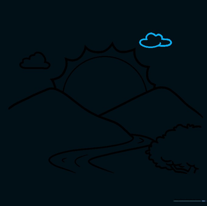 Adding a second cloud to the sky to complete the landscape composition.
