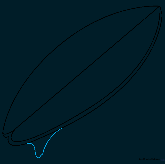 Adding a curved fin shape to the underside of the surfboard.