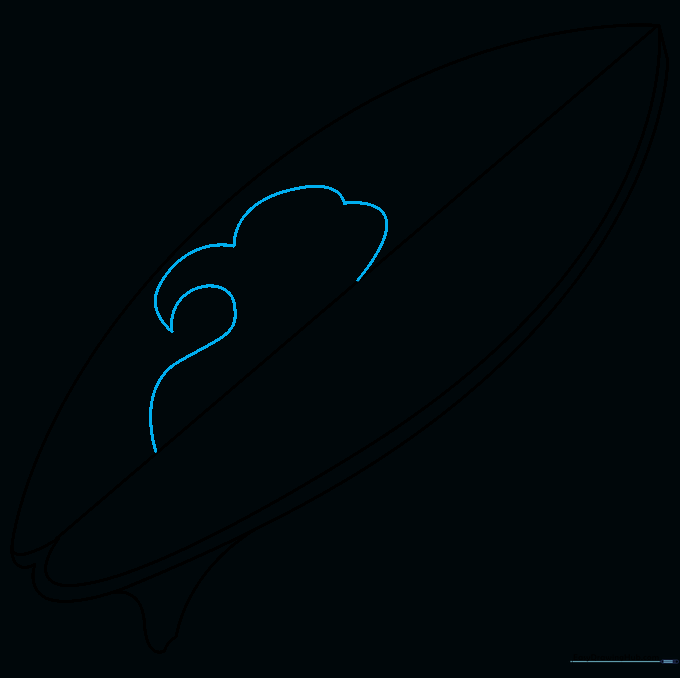 Adding decorative wave patterns and spiral designs to the surface of the surfboard.
