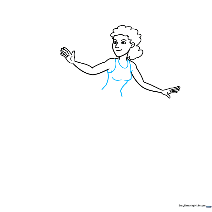 Surfer drawing showing the torso and chest area construction